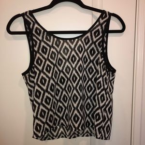 Black and white print blouse